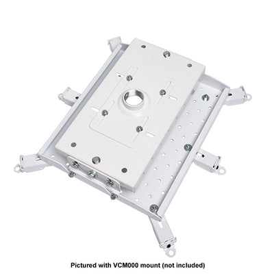 Chief VCM Interface Bracket HBUW, white projector mount front three-quarter view