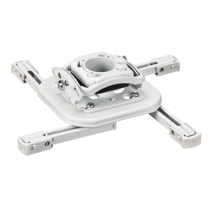 Chief Projector Mount Bundle KITMD012018W, white projector mount front perspective