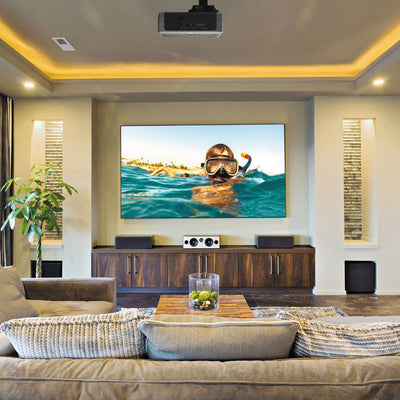 Chief Elite Universal Projector Mount RPMCUW, projector mount installed home theater view