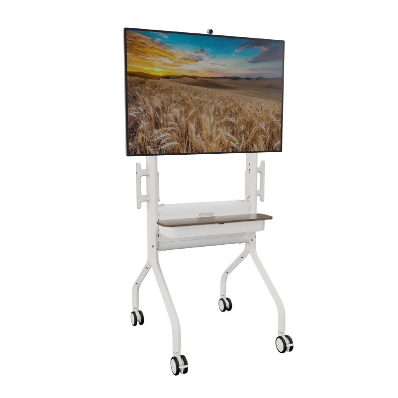 Chief Voyager Storage Shelf Accessory SCSSW, white mobile display cart with shelf and casters