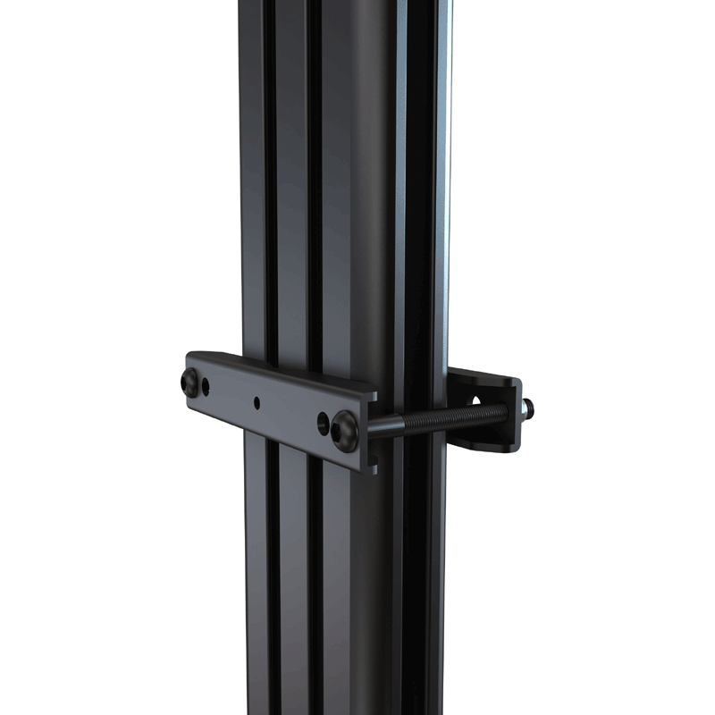 Crimson Unistrut Pipe or 3.5 inch Structure Clamp CLAMP3, dual-pole clamp in close-up