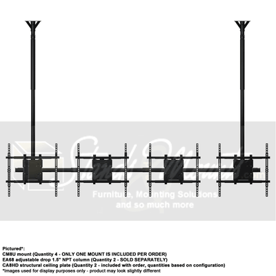 Crimson Multi-Display TV Ceiling Mount System CM2V, ceiling display mount configurations with single-column support
