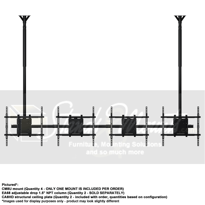Crimson Multi-Display TV Ceiling Mount System CM4V, ceiling display mount configurations with single-column support