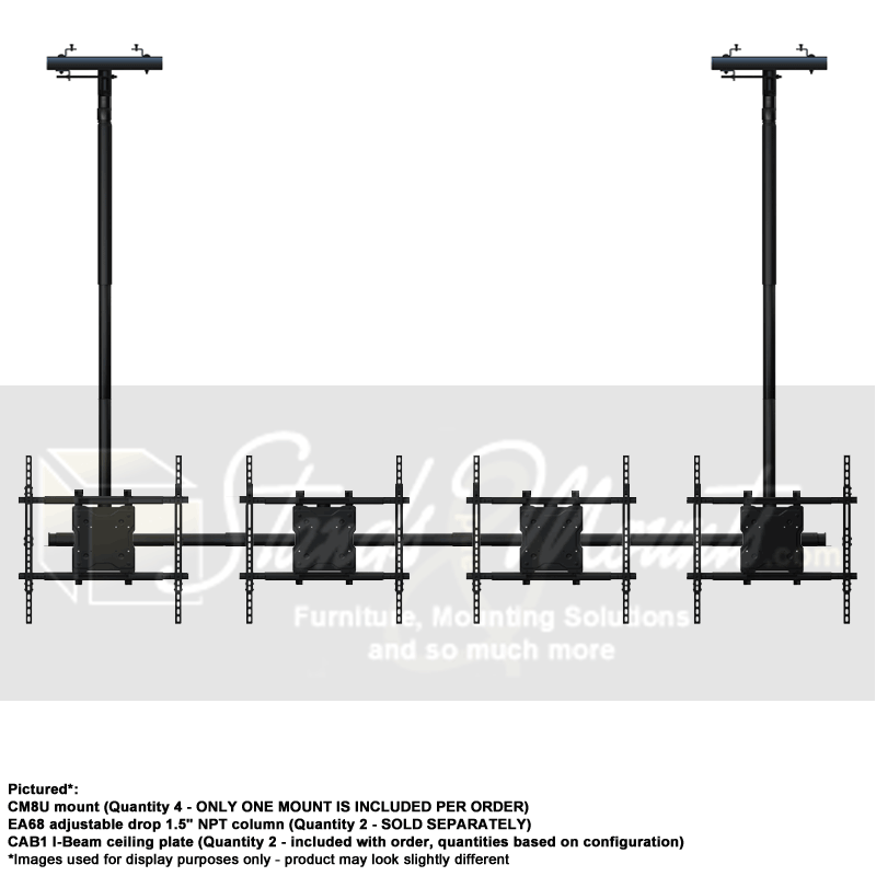 Crimson Multi-Display TV Ceiling Mount System CM4V, ceiling display mount configurations with dual-column support