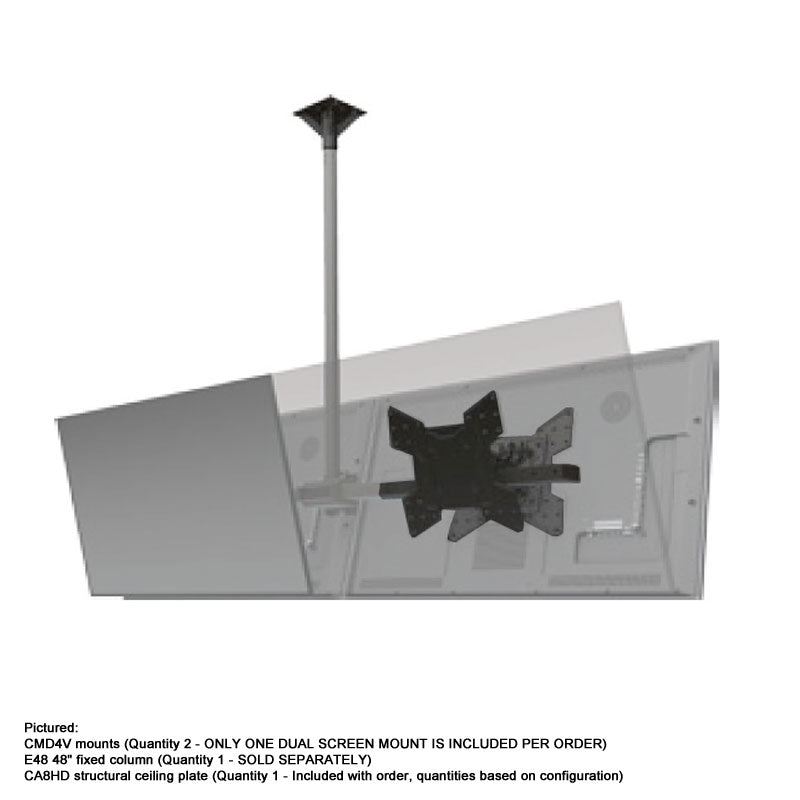 Crimson VESA 400x400 Multi-Display Modular Back to Back Ceiling System CMD4V