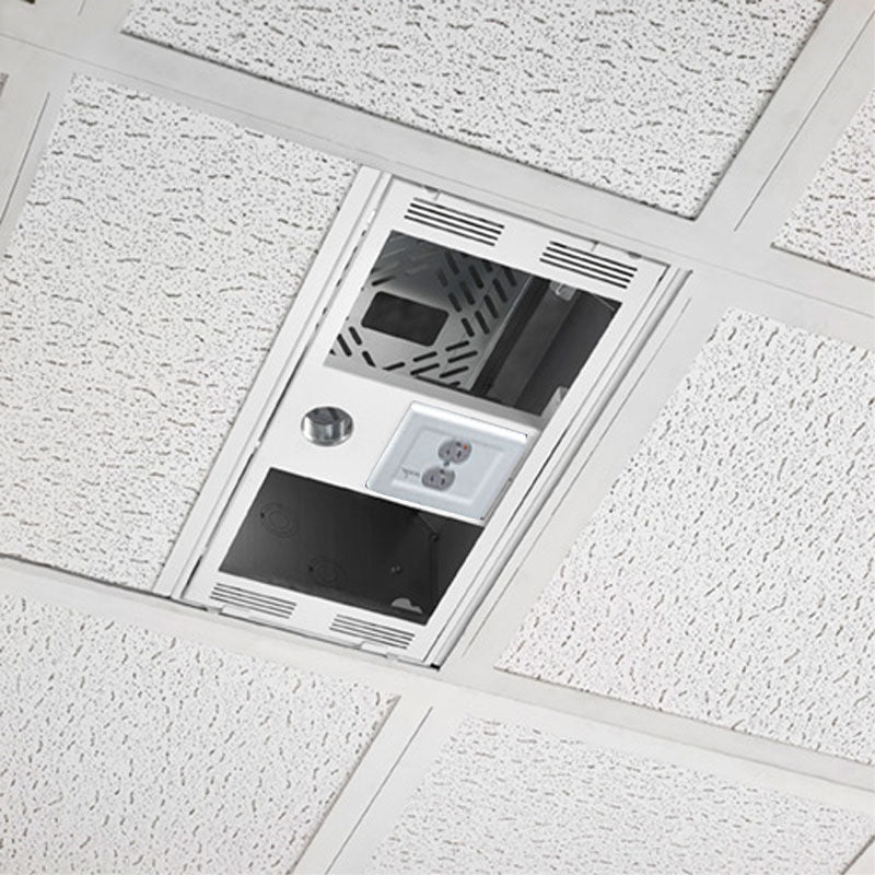 Chief 1x2 Plenum Rated Storage Box CMS491CP2, ceiling equipment enclosure open