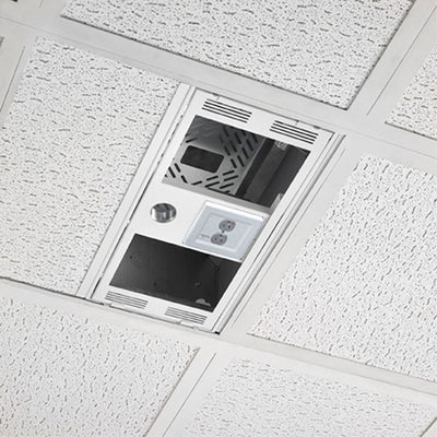 Chief 1x2 Plenum Rated Storage Box CMS491CP2, ceiling equipment enclosure open