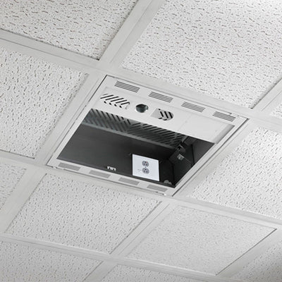 Chief 2x2 Plenum Rated Storage Box CMS492CP2, recessed ceiling equipment box installed