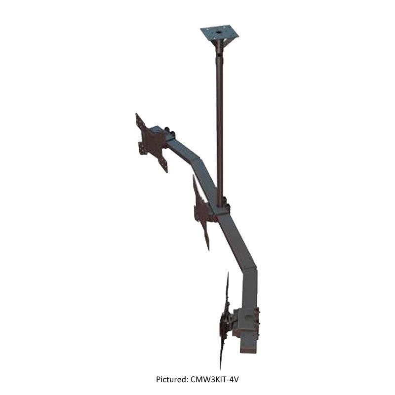 Crimson Convex/Concave Ceiling Mount Kit CMW3KIT-8U, ceiling quad-display mount, side view