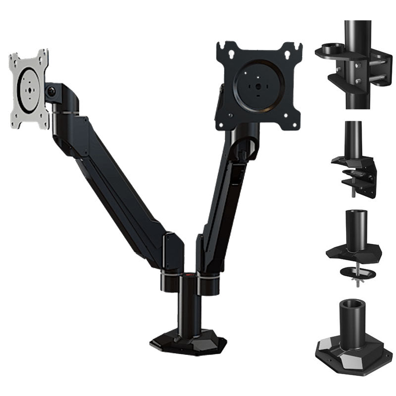 Crimson Single Link Dual Monitor Desk Mount Bundle, DSA21K