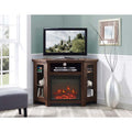 Walker Edison Corner Fireplace TV Stand (Traditional Brown) W48FPCRTB
