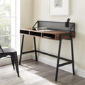View a larger image of the Walker Edison Corbin 42 in. Mesh Back Writing Desk (Dark Walnut) D42CORMBDW here.