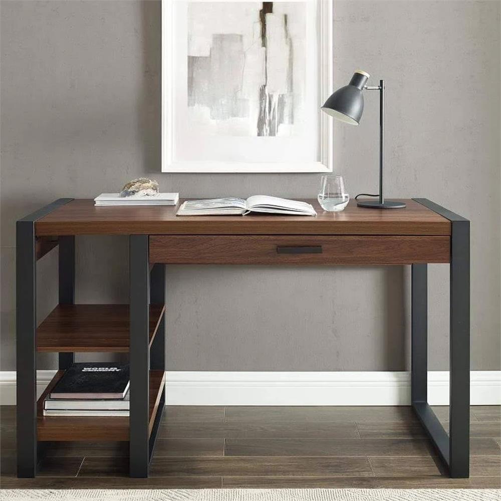 Walker Edison 48 in. Wood Computer Desk D48UBC30DW, wood writing desk in home office