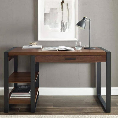 Walker Edison 48 in. Wood Computer Desk D48UBC30DW, wood writing desk in home office