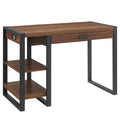 Walker Edison 48 in. Wood Computer Desk D48UBC30DW, wood writing desk front three-quarter view