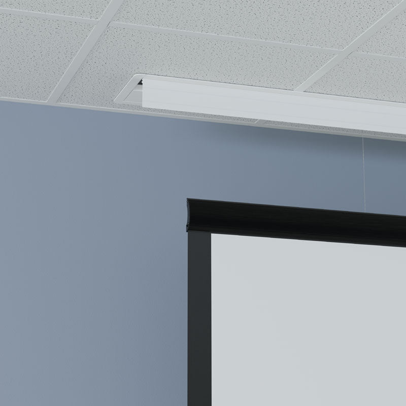Da-Lite DL100319LF Myriad Conceal REC Electric Screen, projection screen installed in drop ceiling