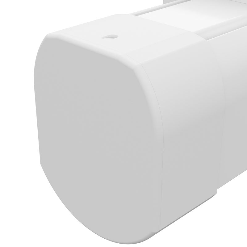 Da-Lite DL100140L Myriad Tensioned Reveal Electric Screen, screen housing end cap close-up