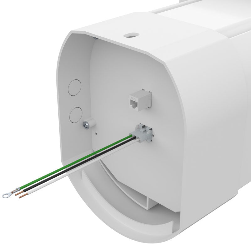 Da-Lite DL100140L Myriad Tensioned Reveal Electric Screen, screen housing wiring connection detail