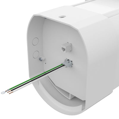 Da-Lite DL100140L Myriad Tensioned Reveal Electric Screen, screen housing wiring connection detail
