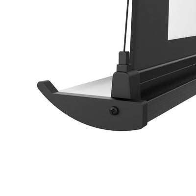 Da-Lite DL100156L Myriad Tensioned Reveal Electric Screen, portable screen lower corner support detail