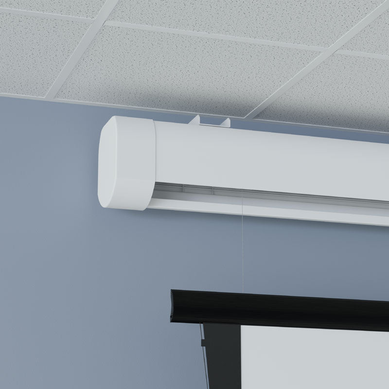Da-Lite DL100156L Myriad Tensioned Reveal Electric Screen, projection screen ceiling housing detail