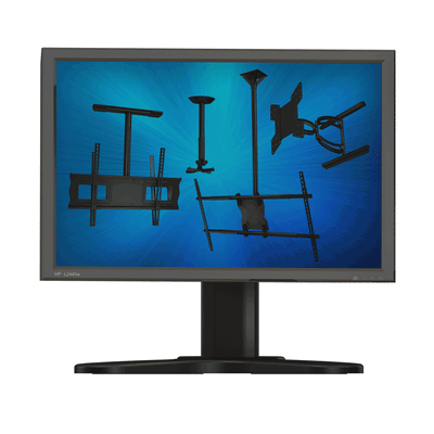 Crimson Small Monitor Desktop Stand DS1, desktop monitor stand with monitor front view