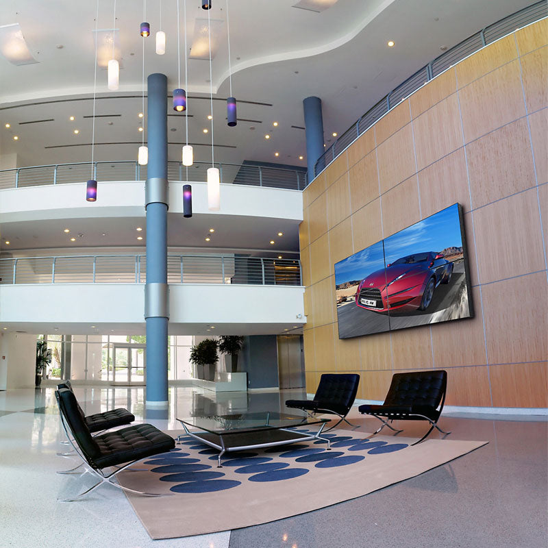 Peerless-AV Video Wall Mount DS-VW655-2X2, display installed on lobby wall