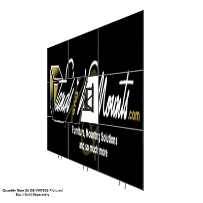 Peerless-AV Full Service Video Wall Mount DS-VW755S, nine-panel video wall left angled view