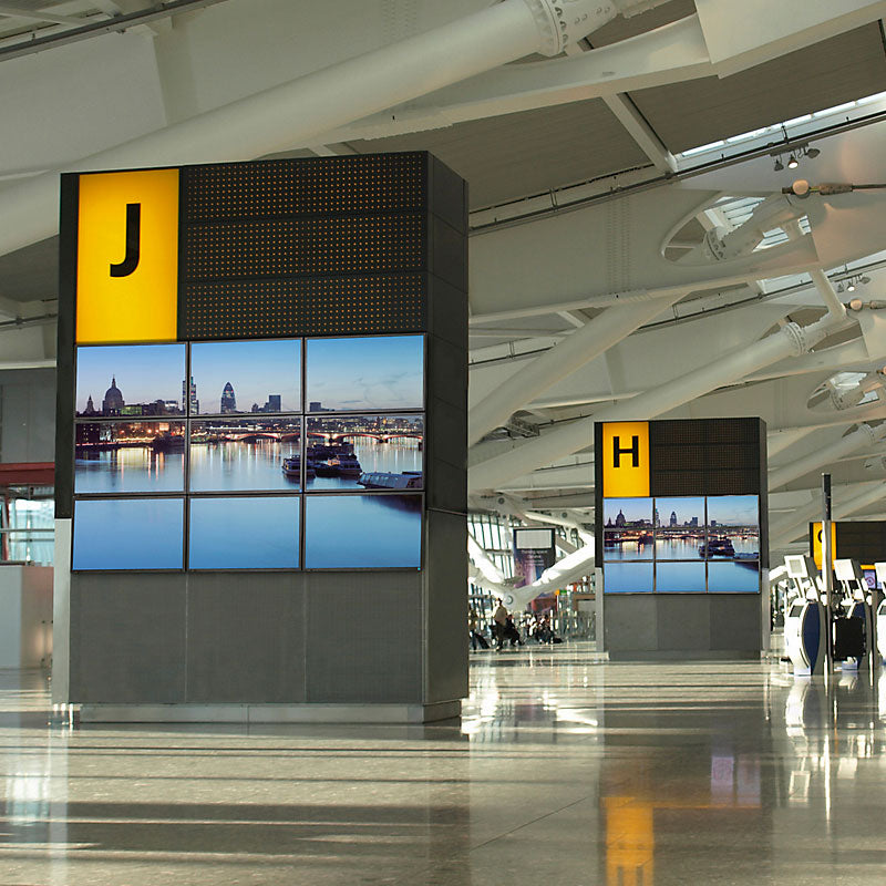 Peerless-AV Supreme Full Service Video Wall Mount DS-VW775, video wall installation in airport terminal