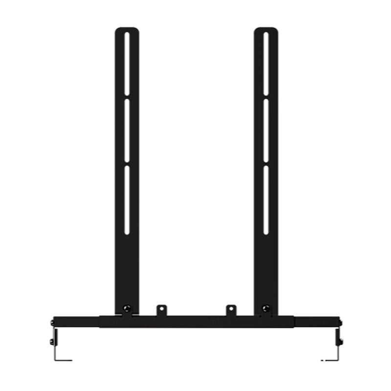 Crimson DVD2100 Component Mount for Articulating or Ceiling Mounts, black soundbar mounting bracket in a front view