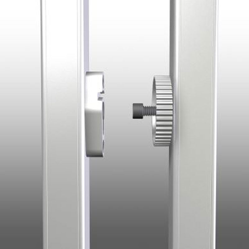 Da-Lite 13140 Fast-Fold Deluxe T-Legs, display stand height adjustment knob close-up