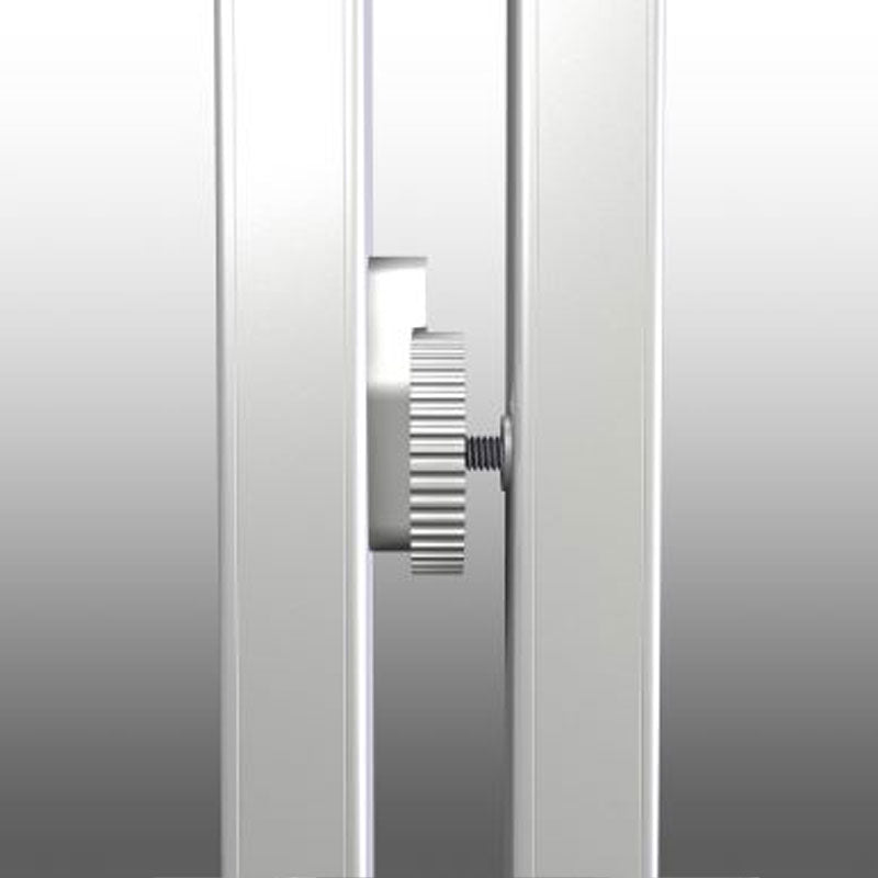 Da-Lite 13140 Fast-Fold Deluxe T-Legs, display stand adjustment knob alternate close-up