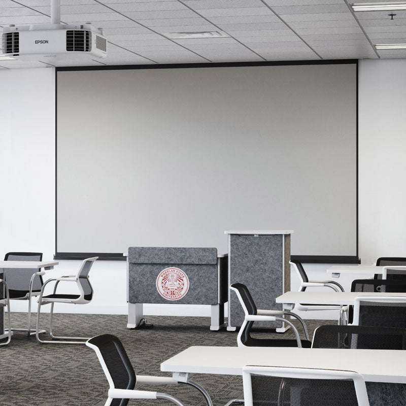 Da-Lite 14202FL Lg Advantage REC Electric Screen, installed classroom view