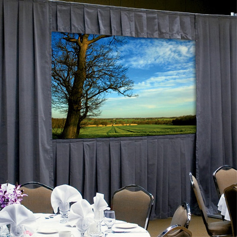 Da-Lite 39907GRP Fast-Fold Deluxe Drapery Kit (SLV HW, Gray Drapes, 16:10, 77x120, 137 inch)
