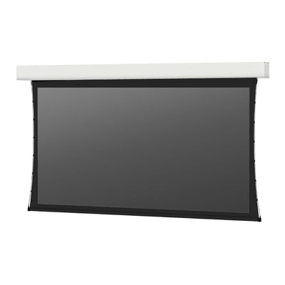 Da-Lite 24713FLS Tensioned Advantage REC Electric Screen, front view with black screen surface