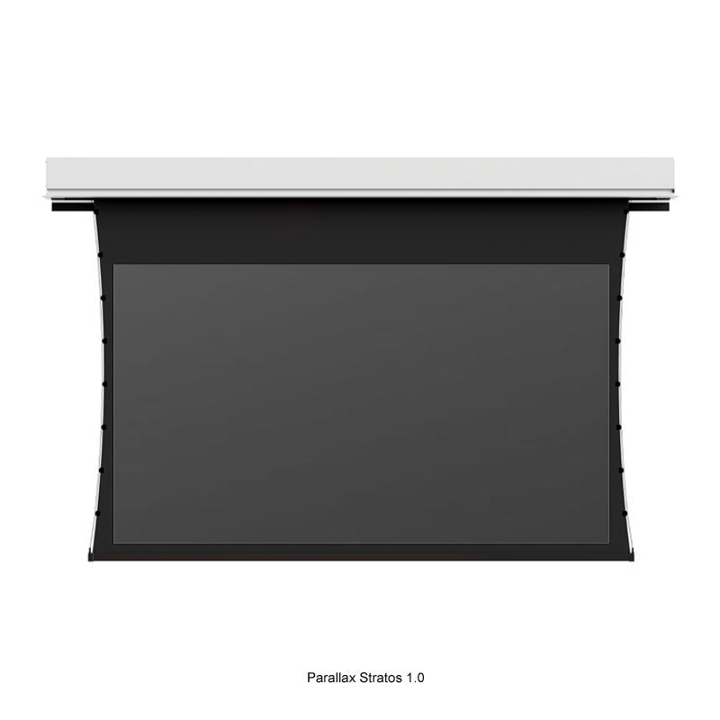 Da-Lite 29890B Tensioned Advantage REC Electric Screen, front view with black screen surface