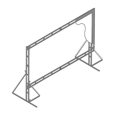 Da-Lite 99865N Fast-Fold Truss Frame Projection Screen, portable projection screen support frame rear view