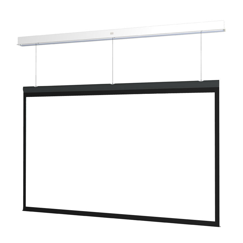 Da-Lite DL15274FL Advantage REC Electric Screen, suspended front view with white screen surface