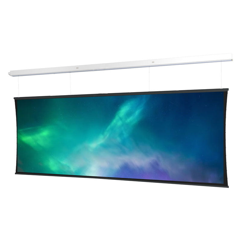 Da-Lite DL15691BL Tensioned Advantage REC Electric Screen, front view with aurora display image