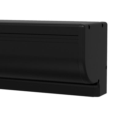 Da-Lite DL15719EL Tensioned Contour Electrol, black screen housing end cap detail