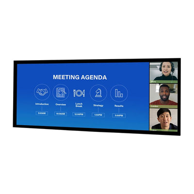 Da-Lite DL15785V Cinema Contour Fixed Frame, ultra-wide projection screen with meeting agenda display