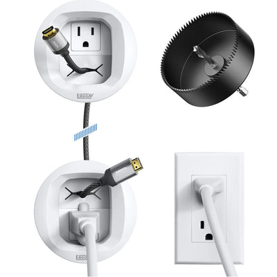 ErgoAV ERIWA2-01W In-Wall Power Relocation Kit (White)