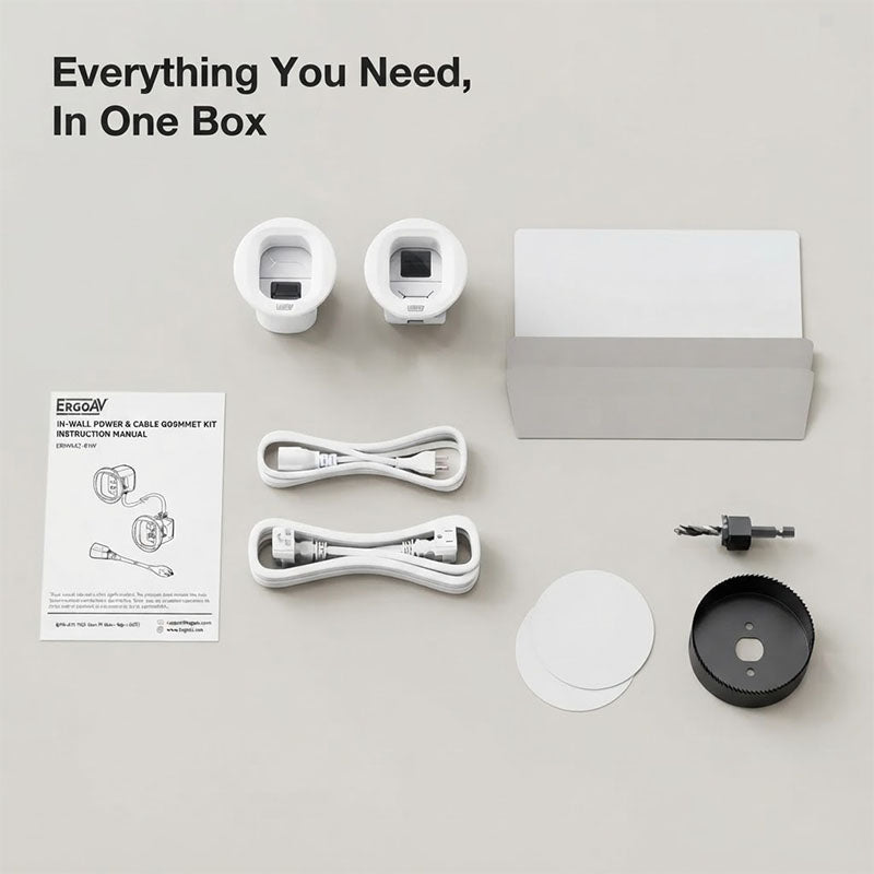 ErgoAV ERIWA2-01W In-Wall Power Relocation Kit (White)