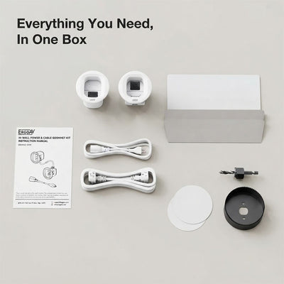 ErgoAV ERIWA2-01W In-Wall Power Relocation Kit (White)