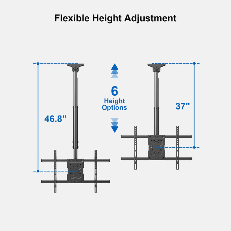 ErgoAV ERMCL1-01B Large Ceiling TV Mount (Black)