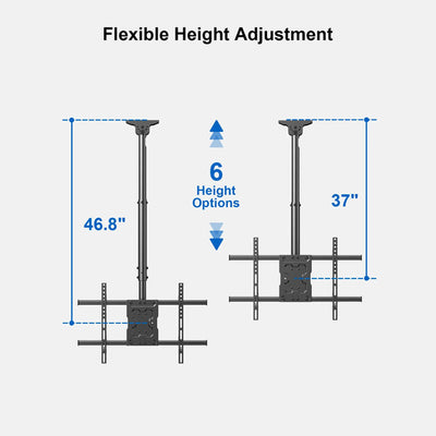 ErgoAV ERMCL1-01B Large Ceiling TV Mount (Black)