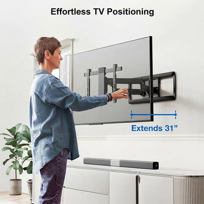 ErgoAV ERMML4-01B XL Dual Arm TV Motion Wall Mount (Black)