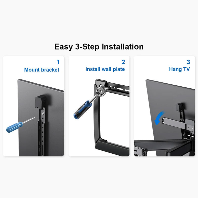 ErgoAV ERMML4-01B XL Dual Arm TV Motion Wall Mount (Black)