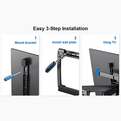 ErgoAV ERMML4-01B XL Dual Arm TV Motion Wall Mount (Black)
