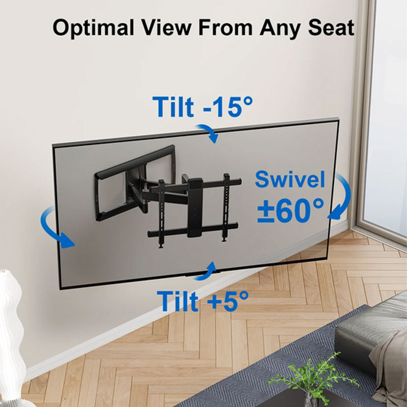 ErgoAV ERMML4-01B XL Dual Arm TV Motion Wall Mount (Black)